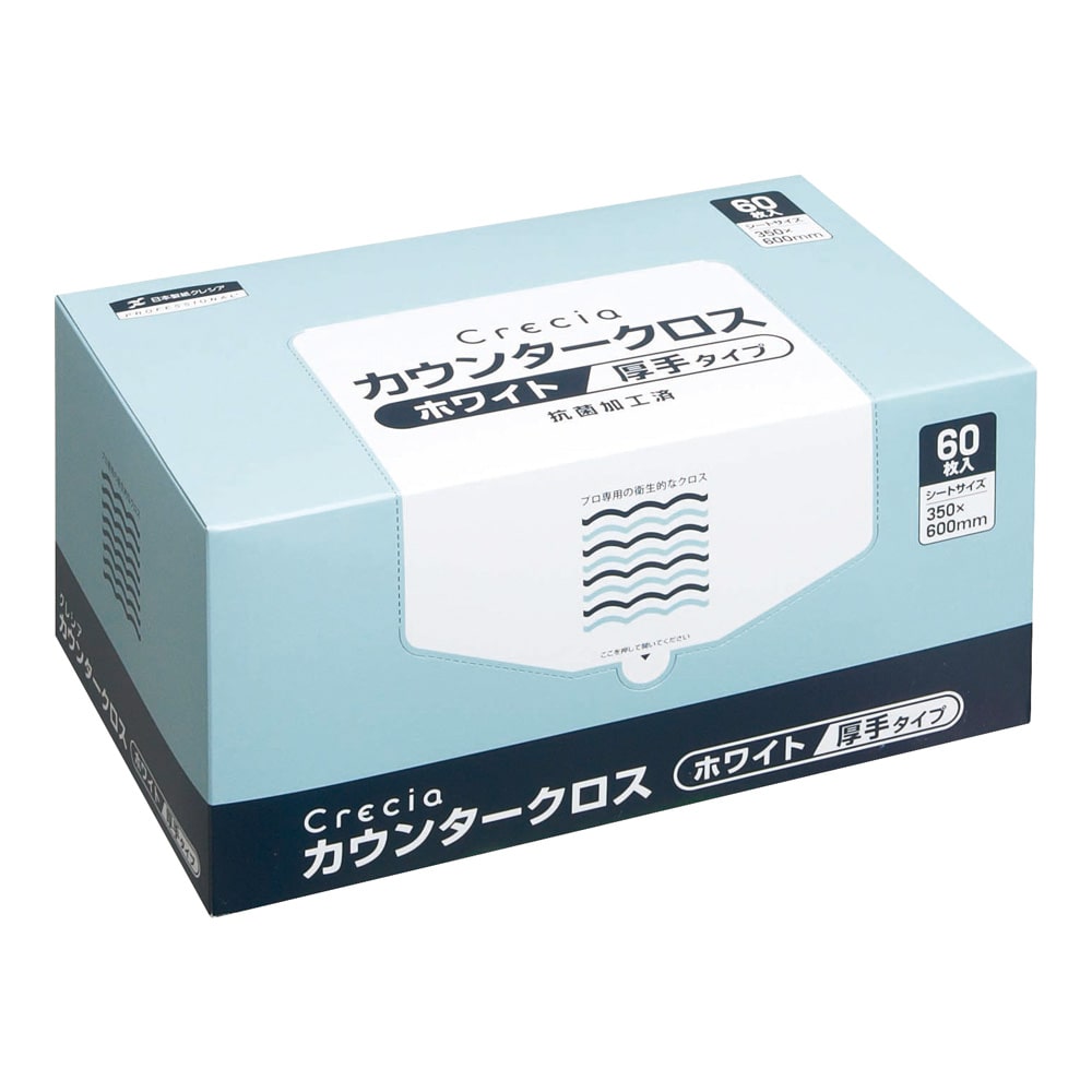 クレシア クレシアカウンタークロス厚手タイプホワイト 1箱（60枚入）　65302 1箱（ご注文単位1箱）【直送品】