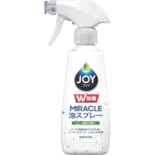 トラスコ中山 P＆G ジョイ W除菌  ミラクル泡スプレー 食器用洗剤 緑茶の香り 本体 275mL 337-8330  (ご注文単位1本) 【直送品】