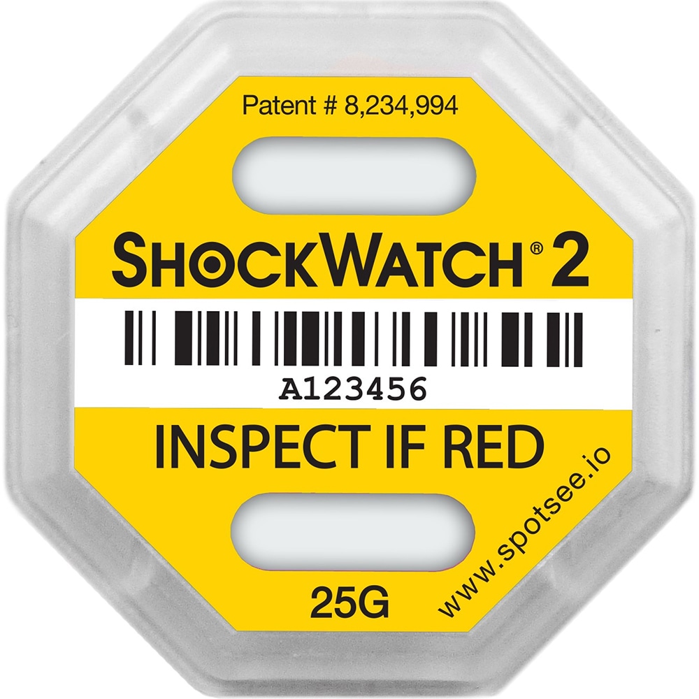 アズワン インジケータSHOCKWATCH225G 1箱（2枚入）　SHOCKWATCH2-25G 1箱（ご注文単位1箱）【直送品】