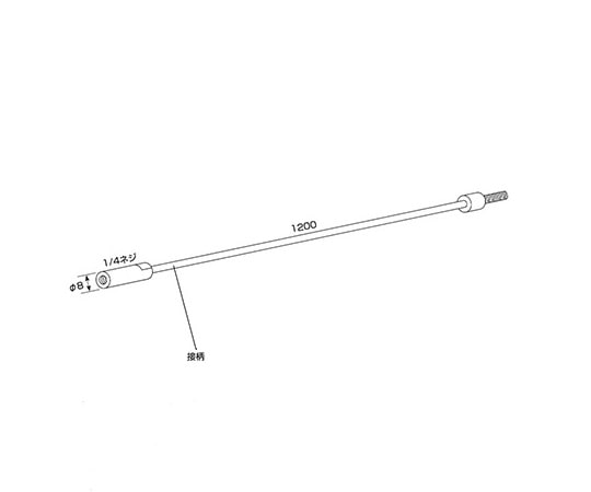 アズワン 配管洗浄用チューブブラシ用　接柄L1200　 1本（ご注文単位1本）【直送品】