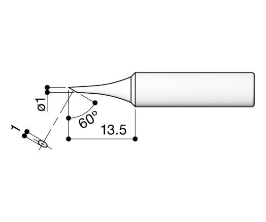 白光（HAKKO） はんだこて用　交換こて先　T18-C1 1個（ご注文単位1個）【直送品】