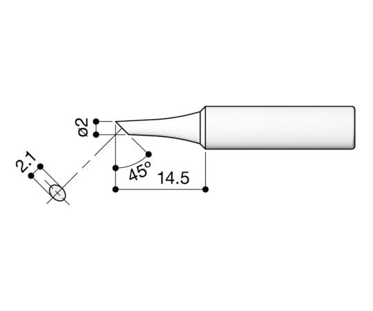 白光（HAKKO） はんだこて用　交換こて先　T18-C2 1個（ご注文単位1個）【直送品】