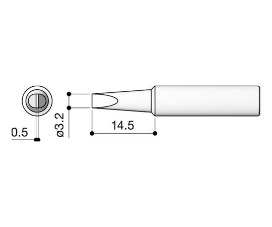 白光（HAKKO） はんだこて用　交換こて先　T18-D32 1個（ご注文単位1個）【直送品】