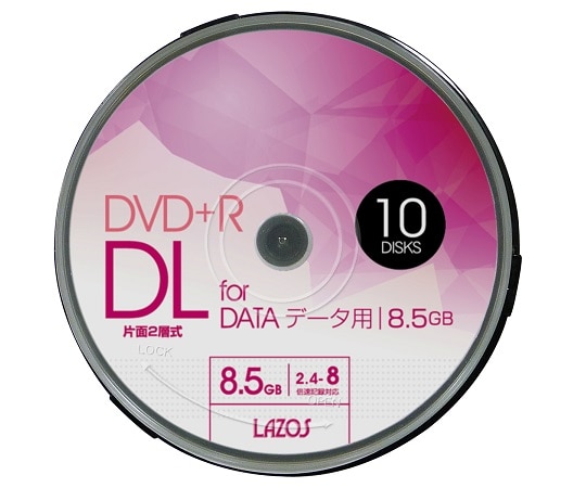 Lazos ブランクメディアディスク　DVD+R　DL　データ用　10枚スピンドル　L-DDL10P 1パック（ご注文単位1パック）【直送品】