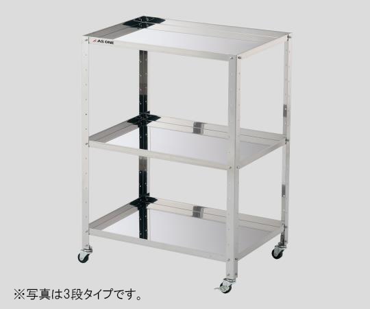 アズワン 枠付きステンレスワゴン　レギュラー　2段　460×310×809mm　枠付きレギュラー2段 1台（ご注文単位1台）【直送品】