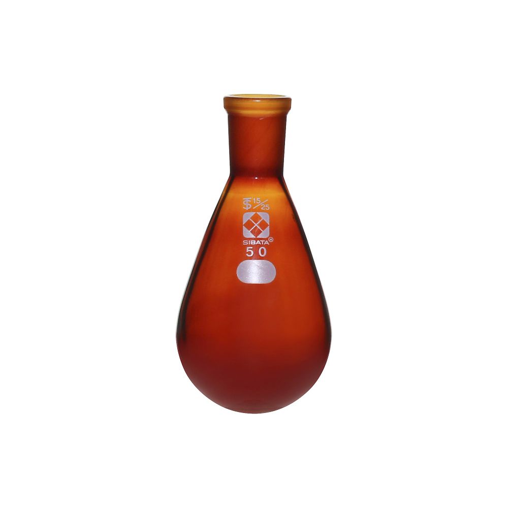 柴田科学 共通すり合わせなす形フラスコ(茶褐色)15/25 50mL　 1個（ご注文単位1個）【直送品】