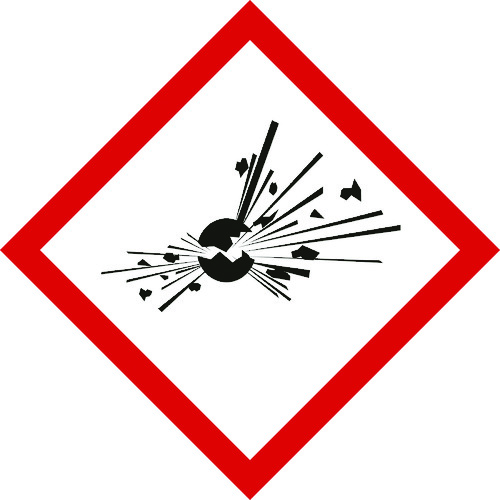 トラスコ中山 緑十字 GHSステッカー標識 爆弾の爆発 GHS-3(大) 150×150mm 5枚組 PET（ご注文単位1組）【直送品】