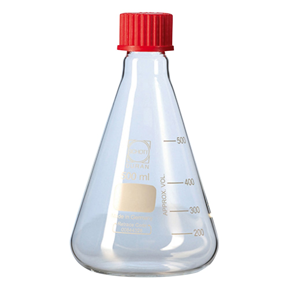 SCHOTT/DURAN ネジ口三角フラスコ（PBTキャップ（GL32））　500mL　218034452 1個（ご注文単位1個）【直送品】