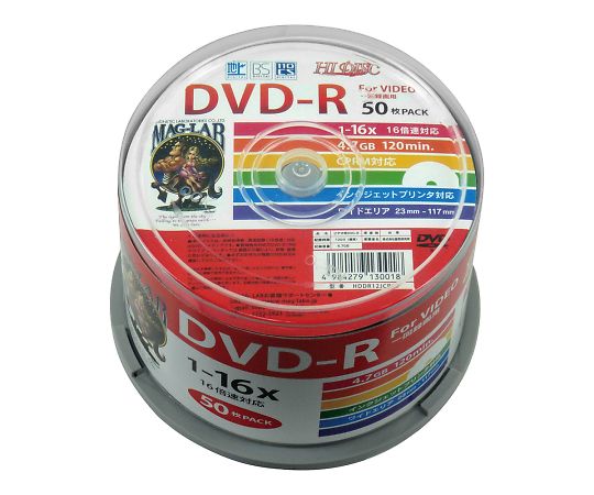 磁気研究所 メディアディスク　DVD-R　50枚入　HDDR120JCP50 1ケース（ご注文単位1ケース）【直送品】