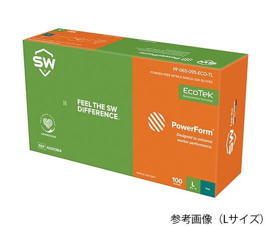 SW　safety 環境にやさしい緑のニトリル手袋　POWERFORM　S6　M　100枚入　N200363 1箱（ご注文単位1箱）【直送品】