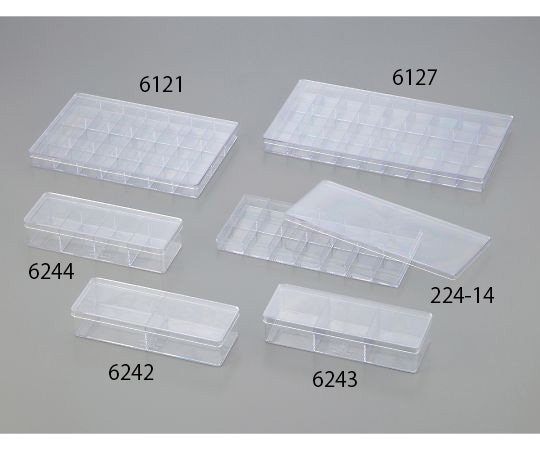 アズワン スチロール角型分割ケース　200×72×41mm　2分割　12個入　6242 1箱（ご注文単位1箱）【直送品】