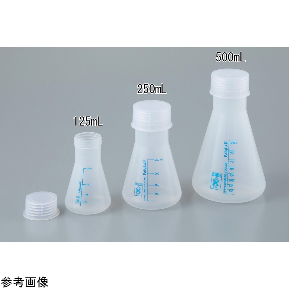 Polylab プラスチックフラスコ（スクリューキャップ付）250mL　38102 1個（ご注文単位1個）【直送品】