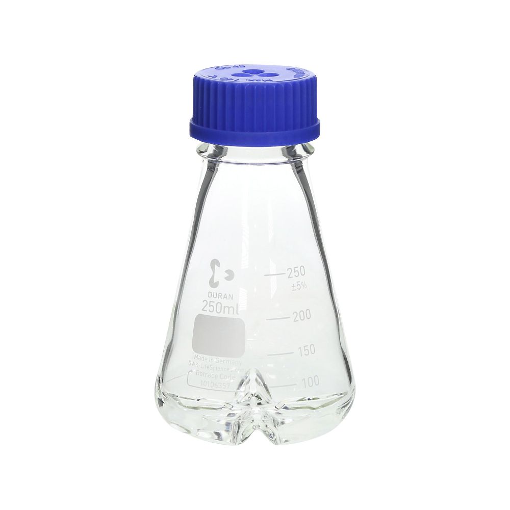 DWK Life Sciences ねじ口振盪三角フラスコ（下部バッフル付）250ml　 1個（ご注文単位1個）【直送品】