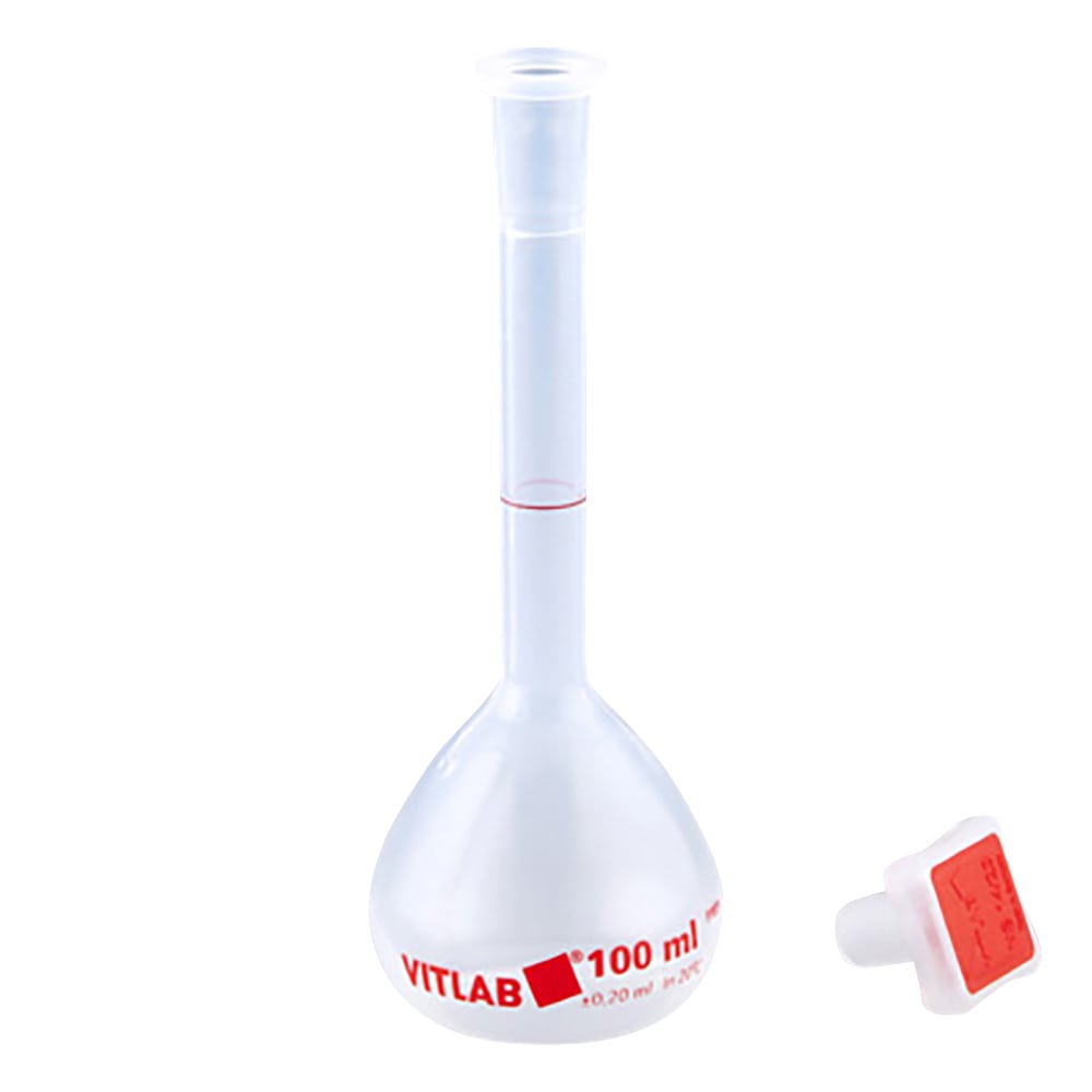 VITLAB EMユーロPMPメスフラスコ（PP栓付き）　100mL　67395 1個（ご注文単位1個）【直送品】