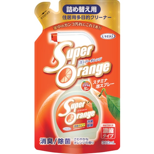 トラスコ中山 UYEKI スーパーオレンジ消臭・除菌泡タイプ詰め替え用360mL 576-9203  (ご注文単位1個) 【直送品】