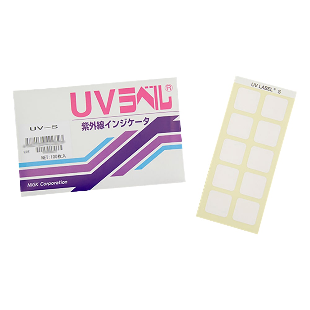 日油技研工業 UVラベル(R)（不可逆/紫外線検知）　100枚入　UV-S 1箱（ご注文単位1箱）【直送品】