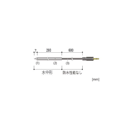 ティアンドデイ 温度センサ(中心温度)ステンレス保護管(SUS304)300mm/φ6.0mm　TR-0506 1セット（ご注文単位1セット）【直送品】