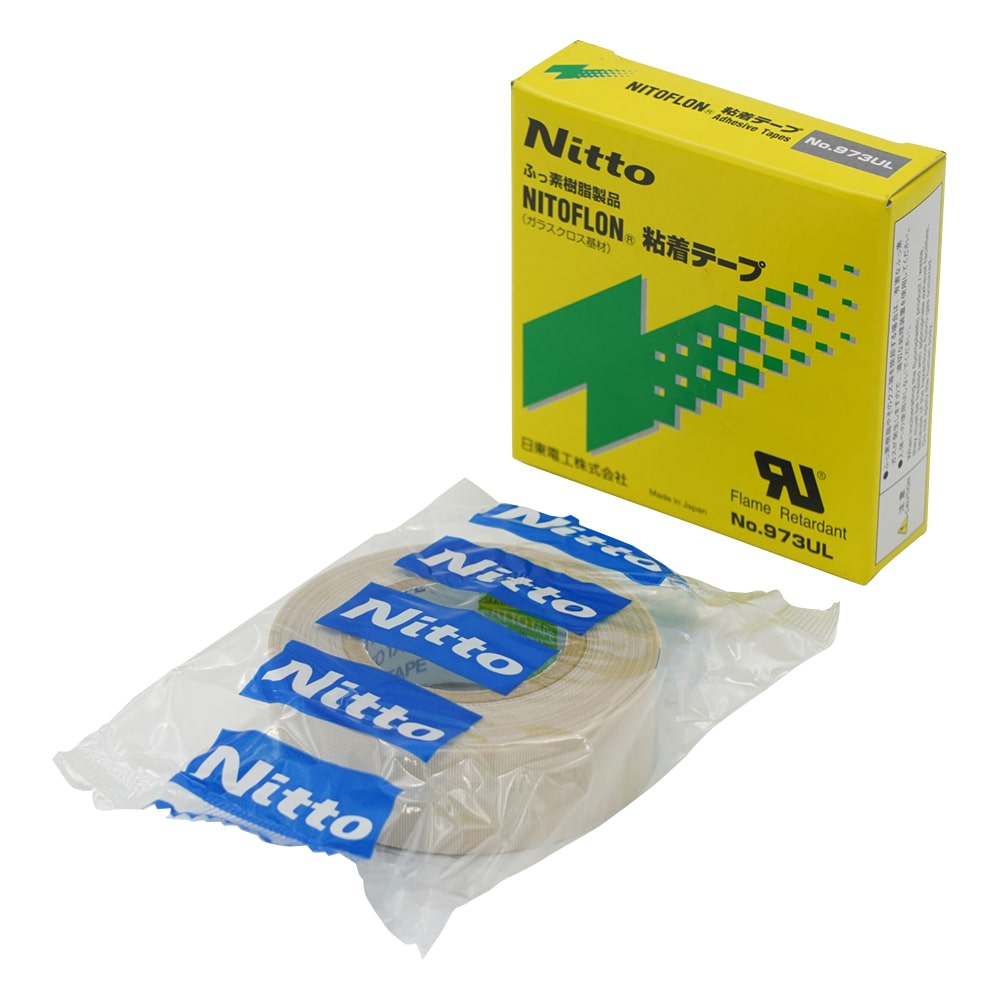 日東電工 ニトフロン（R）ガラス粘着テープ　973UL　0.18×19mm×10m　 1巻（ご注文単位1巻）【直送品】