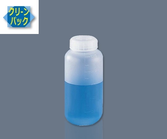 アズワン SCC アイボーイ PP広口びん 1000ml （純水洗浄処理済み）1箱（1本×5袋入）　 1箱（ご注文単位1箱）【直送品】