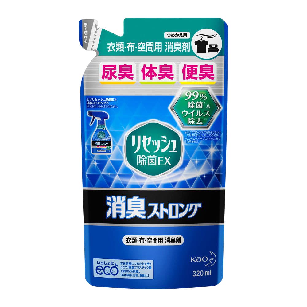 花王 リセッシュ除菌EX　消臭ストロング　つめかえ用　320mL　 1個（ご注文単位1個）【直送品】