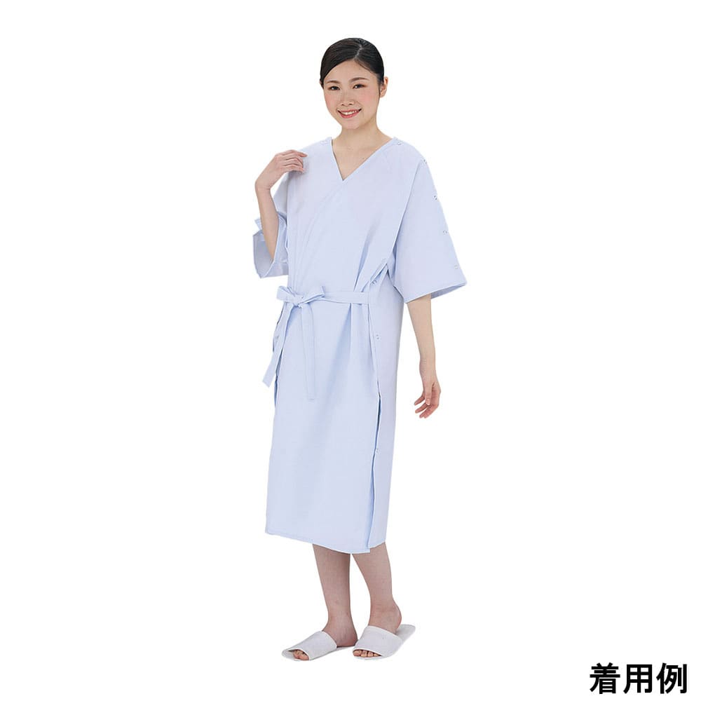 メディーズ 術前・術後衣（男女兼用） サックス フリー　M862153-007 1枚（ご注文単位1枚）【直送品】