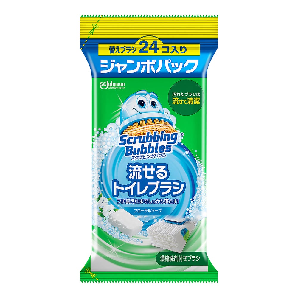 ジョンソン スクラビングバブルシャット流せるトイレブラシ用替えブラシ ジャンボパック 24個入　 1パック（ご注文単位1パック）【直送品】