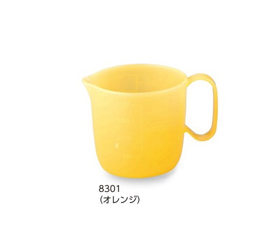 アズワン 流動食コップ 470ml　（本体／オレンジ）5個入り　8301 1箱（ご注文単位1箱）【直送品】