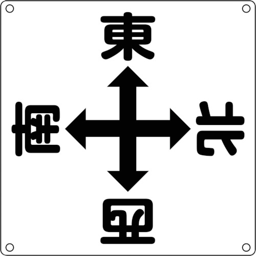 トラスコ中山 緑十字 クレーン関係標識 東西南北 クレーンA 600×600mm スチール（ご注文単位1枚）【直送品】