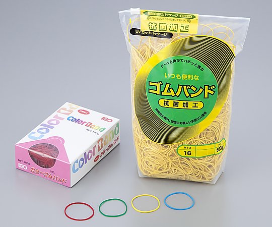 アズワン IGOゴムバンド #16 黄 100g 1箱（570本入）　No.16 黄 1箱（ご注文単位1箱）【直送品】