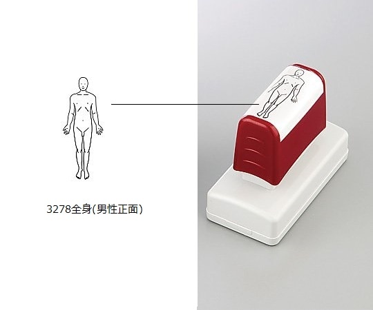 アズワン 医療用スタンプ　全身男性正面　3278 全身(男性正面) 1個（ご注文単位1個）【直送品】