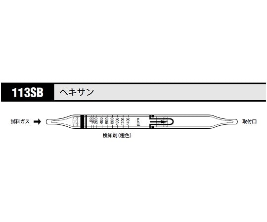 北川式・光明理化 ガス検知管 ヘキサン 1箱（10本入）　113SB 1箱（ご注文単位1箱）【直送品】