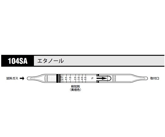 北川式・光明理化 ガス検知管 エタノール 1箱（10本入）　104SA 1箱（ご注文単位1箱）【直送品】