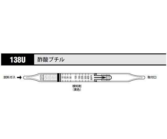 北川式・光明理化 ガス検知管 酢酸ブチル 1箱（10本入）　138U 1箱（ご注文単位1箱）【直送品】