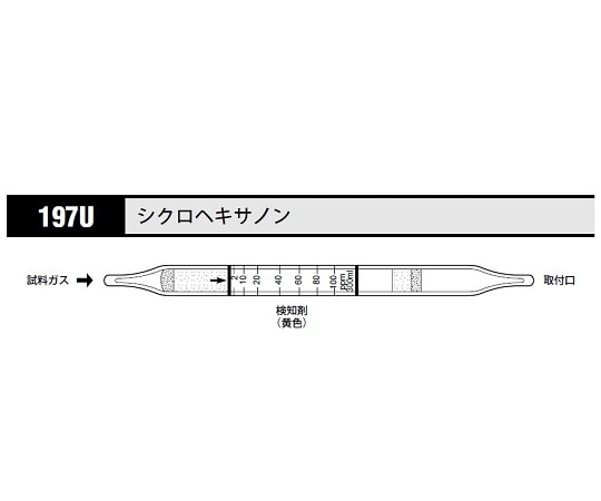 北川式・光明理化 ガス検知管 シクロヘキサノン 1箱（10本入）　197U 1箱（ご注文単位1箱）【直送品】