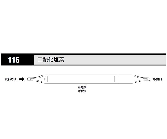 北川式・光明理化 ガス検知管 二酸化塩素 1箱（10本入）　116 1箱（ご注文単位1箱）【直送品】