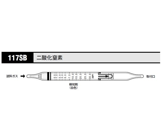 北川式・光明理化 ガス検知管 二酸化窒素 1箱（10本入）　117SB 1箱（ご注文単位1箱）【直送品】