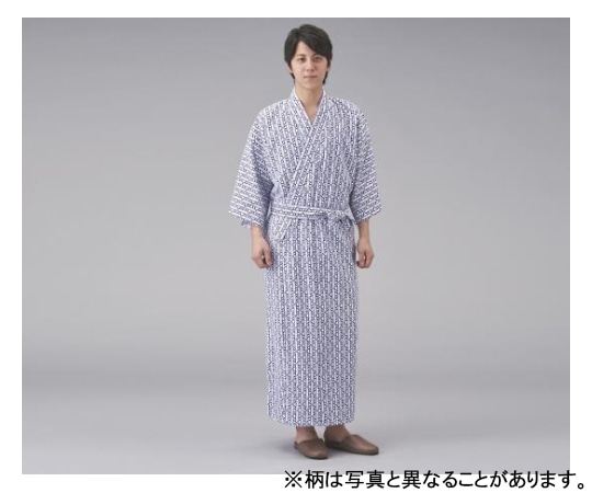 アズワン ソフトガーゼ寝間着　LL　男性用　紺 1枚（ご注文単位1枚）【直送品】