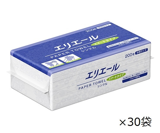 エリエール（大王製紙） エリエール　ペーパータオルスマートタイプ　シングル200枚（中判）×30袋　703333 1箱（ご注文単位1箱）【直送品】