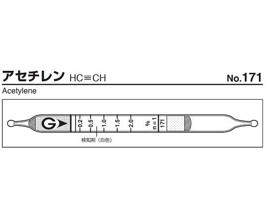 ガステック ガス検知管　アセチレン　171 1箱（ご注文単位1箱）【直送品】