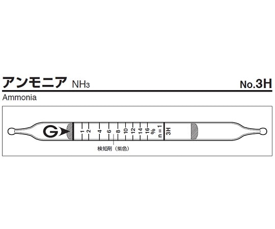 ガステック ガス検知管　アンモニア　3H 1箱（ご注文単位1箱）【直送品】
