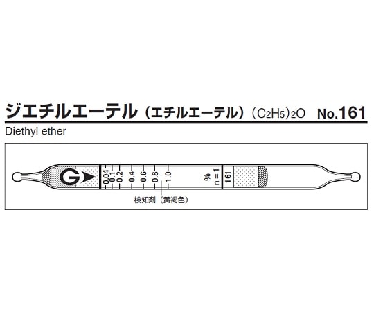 ガステック ガス検知管　ジエチルエーテル　161 1箱（ご注文単位1箱）【直送品】