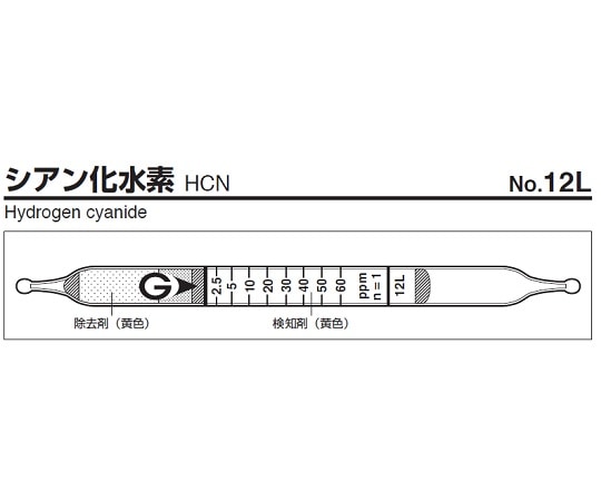 ガステック ガス検知管　シアン化水素　12L 1箱（ご注文単位1箱）【直送品】