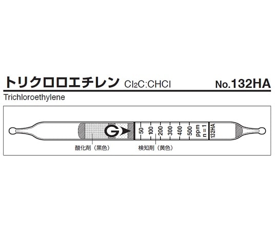 ガステック ガス検知管　トリクロロエチレン　132HA 1箱（ご注文単位1箱）【直送品】