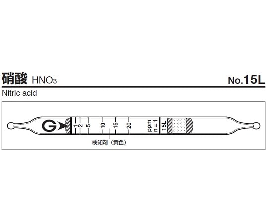 ガステック ガス検知管　硝酸　15L 1箱（ご注文単位1箱）【直送品】