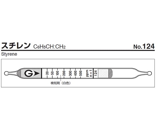 ガステック ガス検知管　スチレン　124 1箱（ご注文単位1箱）【直送品】