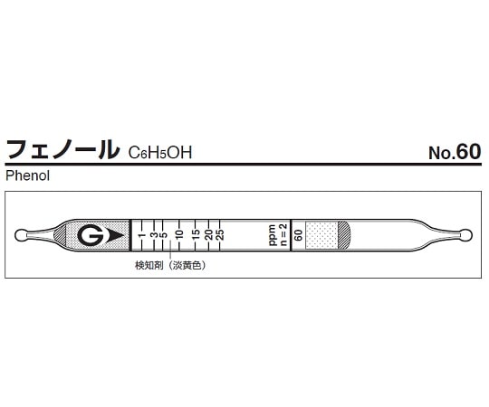 ガステック ガス検知管　フェノール　60 1箱（ご注文単位1箱）【直送品】