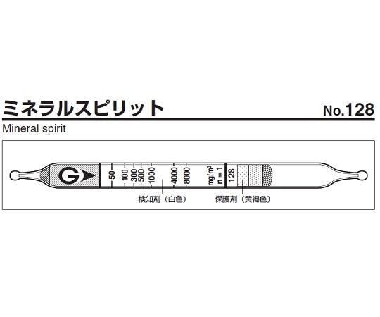 ガステック ガス検知管　ミネラルスピリット　128 1箱（ご注文単位1箱）【直送品】