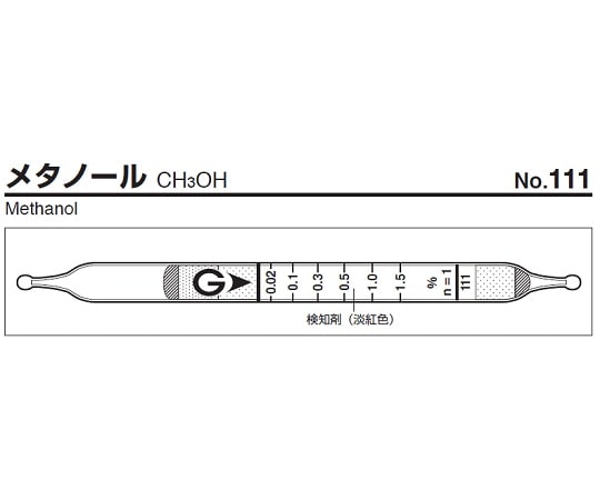 ガステック ガス検知管　メタノール　111 1箱（ご注文単位1箱）【直送品】