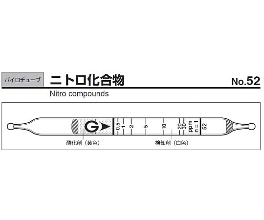 ガステック ガス検知管　パイロテックチューブ　52 1箱（ご注文単位1箱）【直送品】