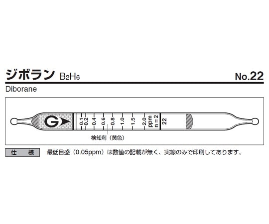 ガステック ガス検知管　ジボラン　22 1箱（ご注文単位1箱）【直送品】